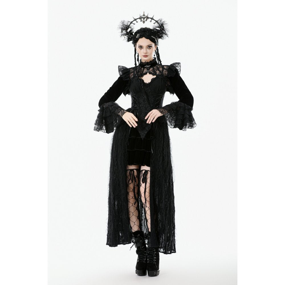 Dark in Love Erzebeth Gothic Bolero Shrug - Black Lace Victorian Bell Sleeve