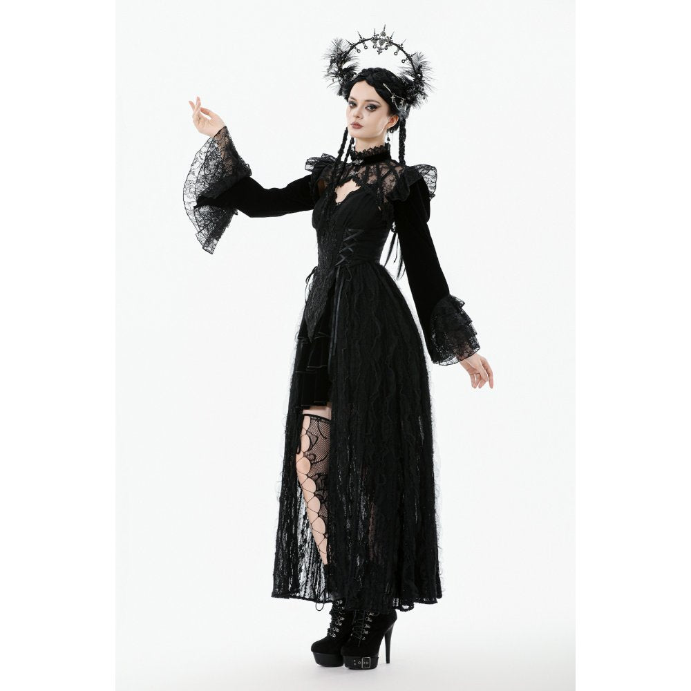 Dark in Love Erzebeth Gothic Bolero Shrug - Black Lace Victorian Bell Sleeve