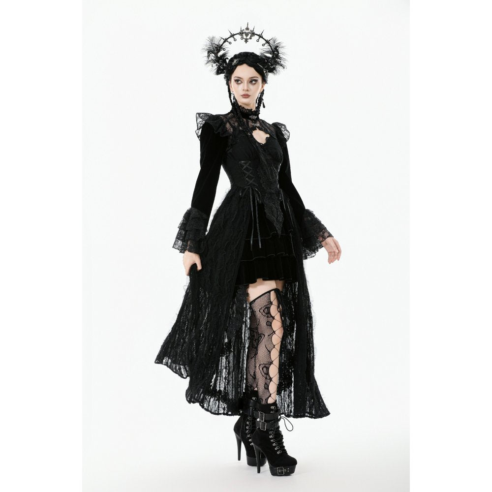 Dark in Love Erzebeth Gothic Bolero Shrug - Black Lace Victorian Bell Sleeve