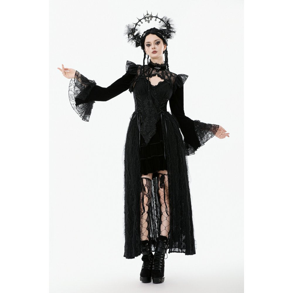 Dark in Love Erzebeth Gothic Bolero Shrug - Black Lace Victorian Bell Sleeve