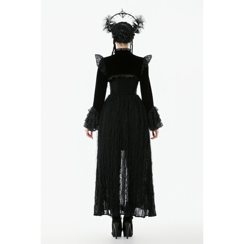 Dark in Love Erzebeth Gothic Bolero Shrug - Black Lace Victorian Bell Sleeve
