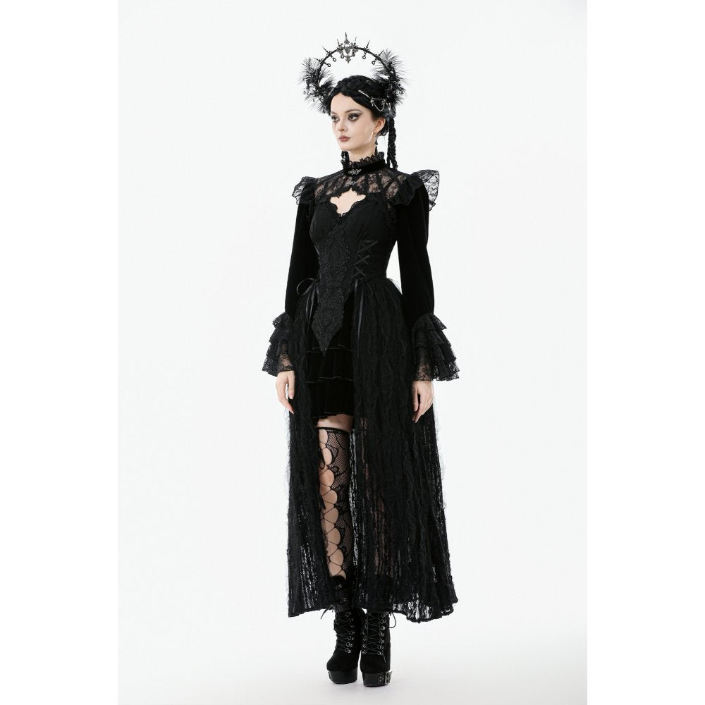 Dark in Love Erzebeth Gothic Bolero Shrug - Black Lace Victorian Bell Sleeve