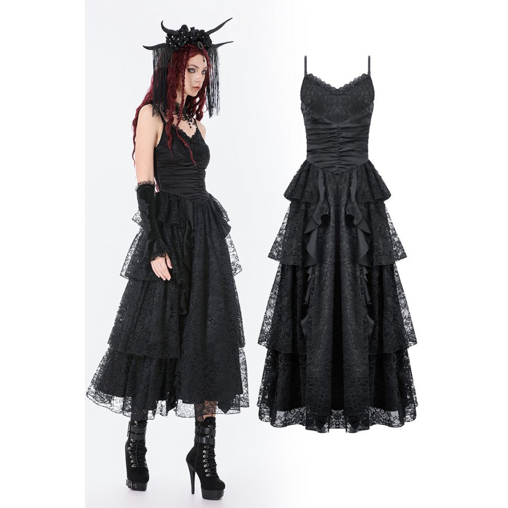 Dark in Love Minerva Gothic Satin Lace Dress