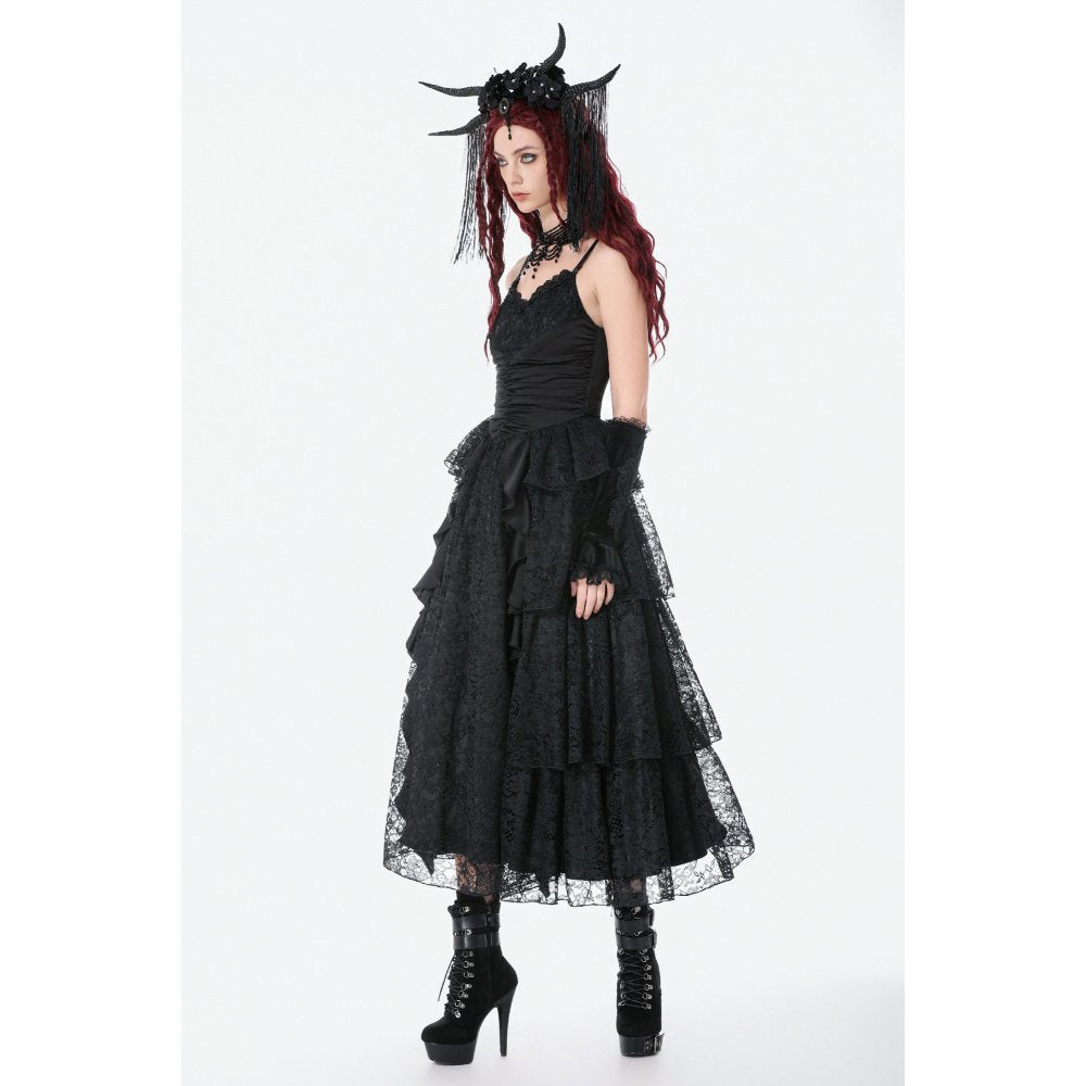 Dark in Love Minerva Gothic Satin Lace Dress