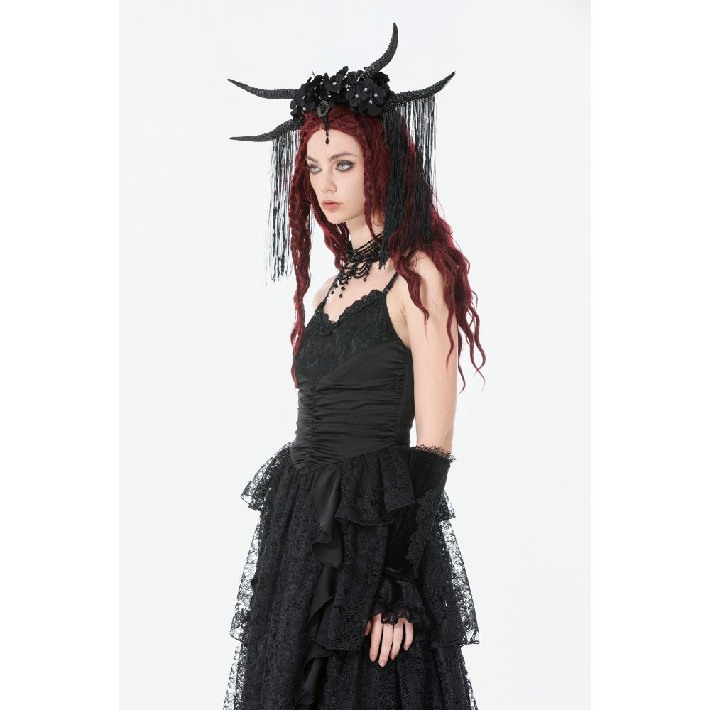 Dark in Love Minerva Gothic Satin Lace Dress