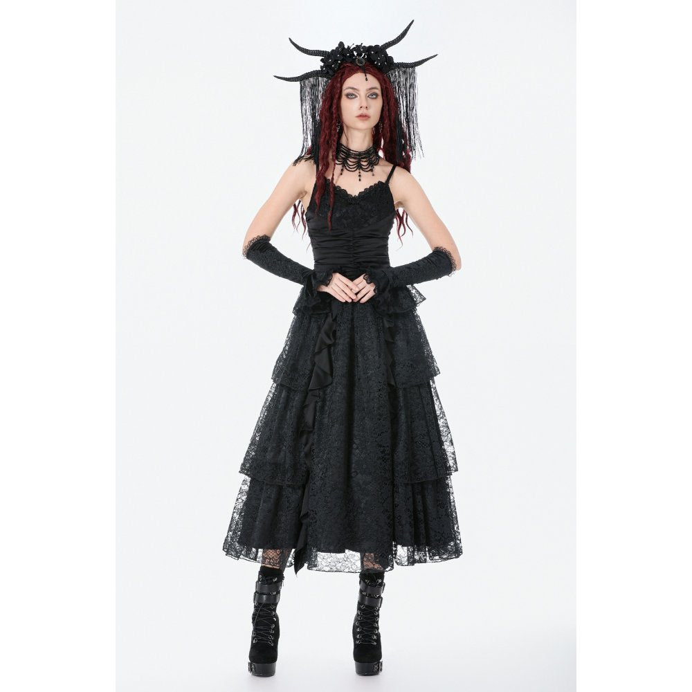 Dark in Love Minerva Gothic Satin Lace Dress