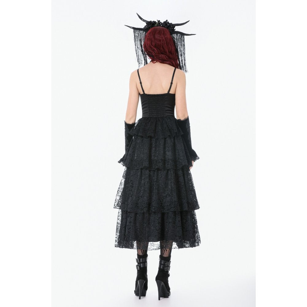 Dark in Love Minerva Gothic Satin Lace Dress