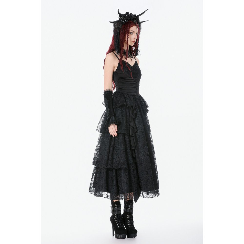 Dark in Love Minerva Gothic Satin Lace Dress