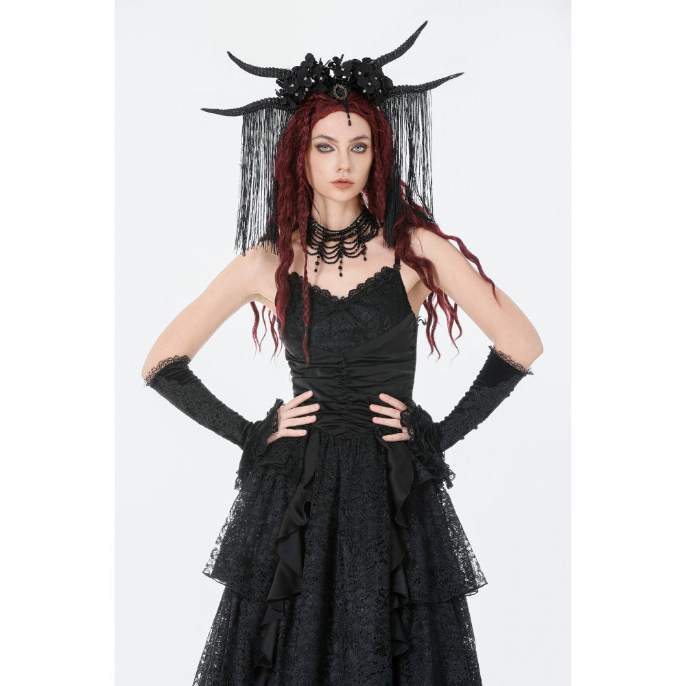 Dark in Love Minerva Gothic Satin Lace Dress