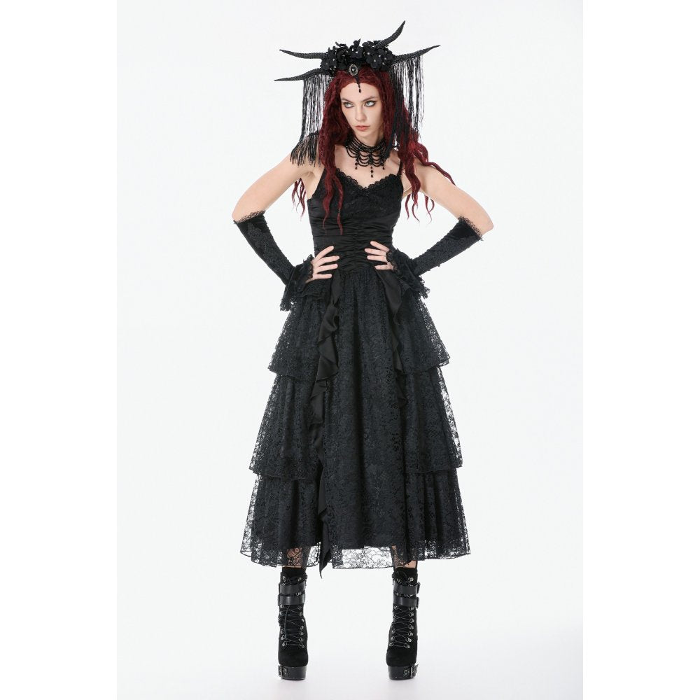 Dark in Love Minerva Gothic Satin Lace Dress