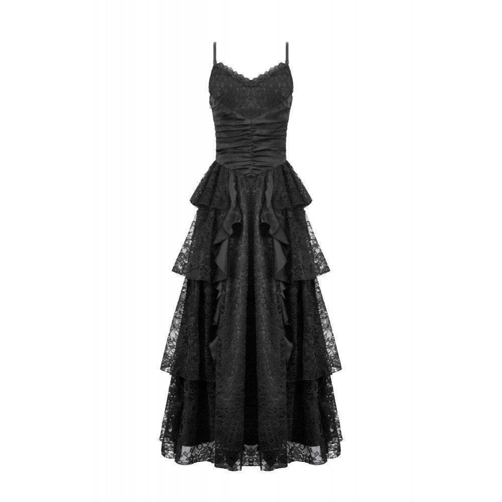 Dark in Love Minerva Gothic Satin Lace Dress