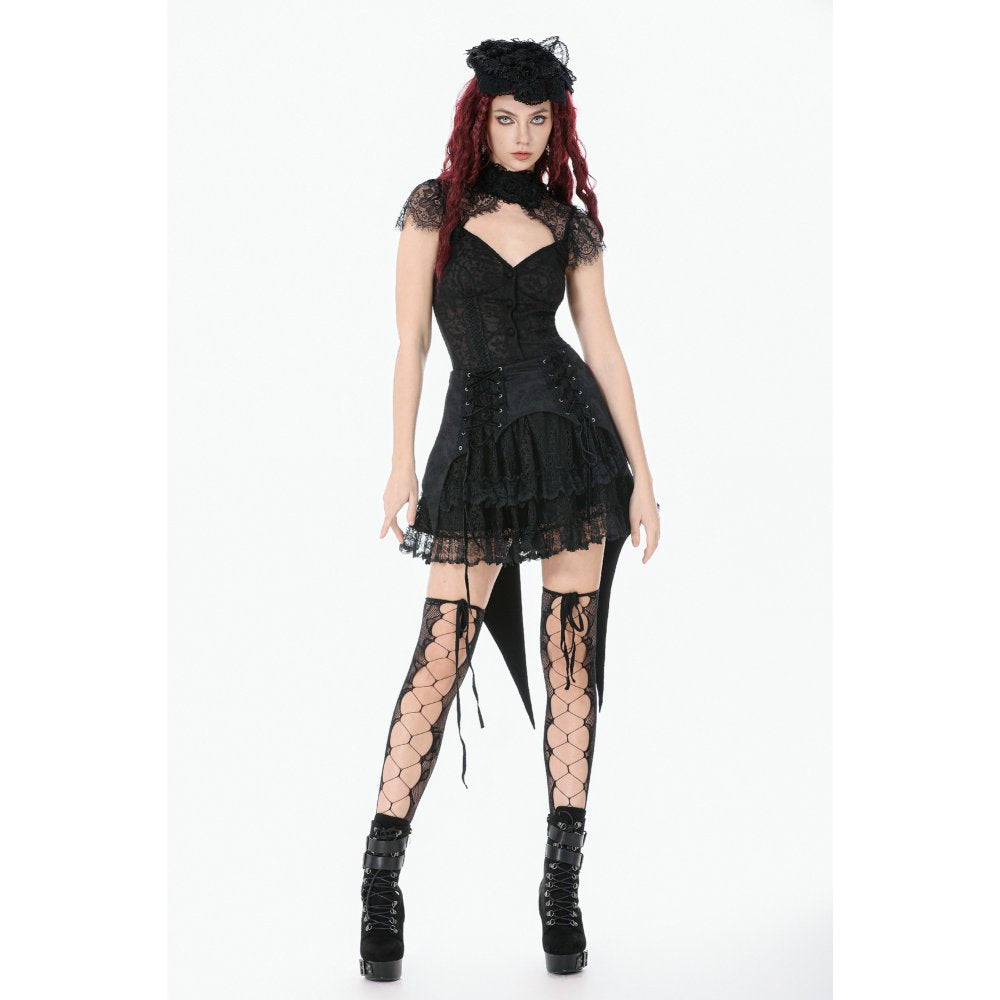 Dark in Love Thornspell Gothic Layered Lace Skirt