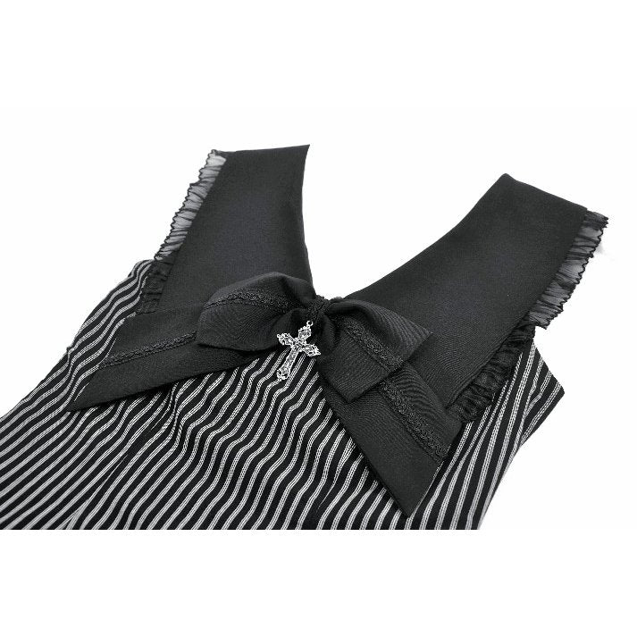 Dark in Love Vintage Striped Ruffle Tier Dress