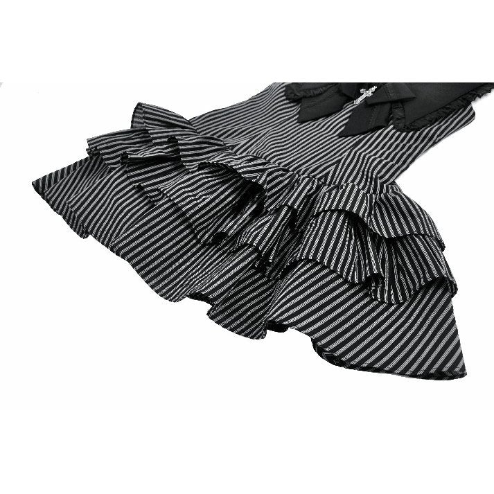 Dark in Love Vintage Striped Ruffle Tier Dress