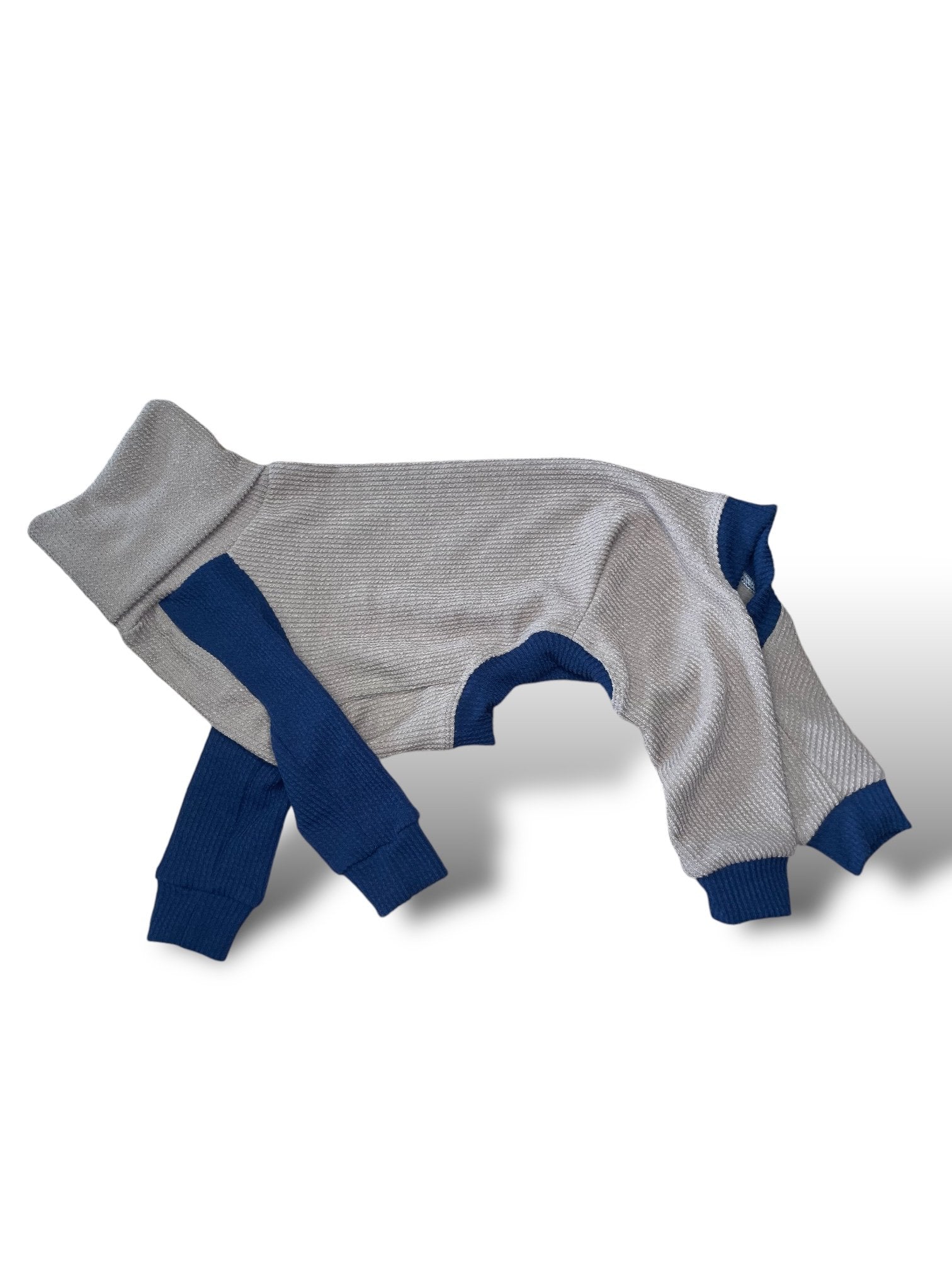 Puppy Ribbed Jersey Suit - Camel & Navy