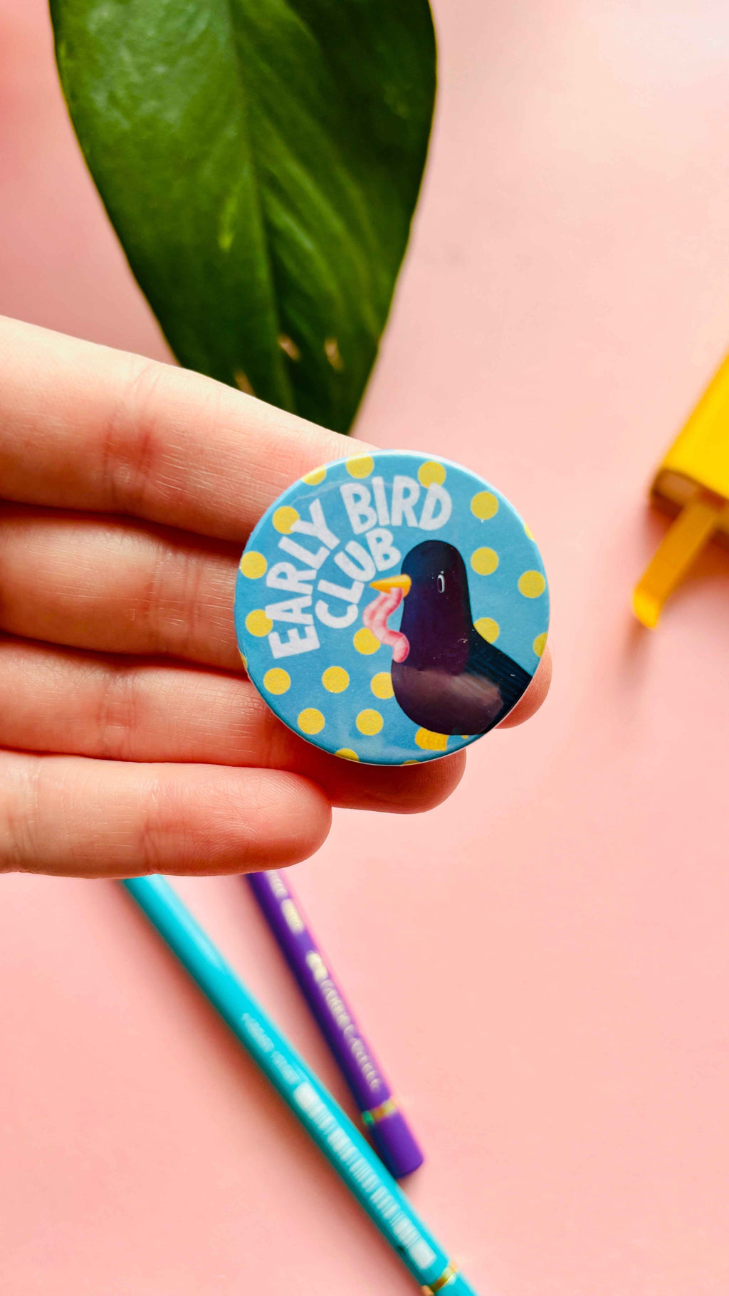Early Bird Club Pin Badge or Magnet- Morning Person Gift