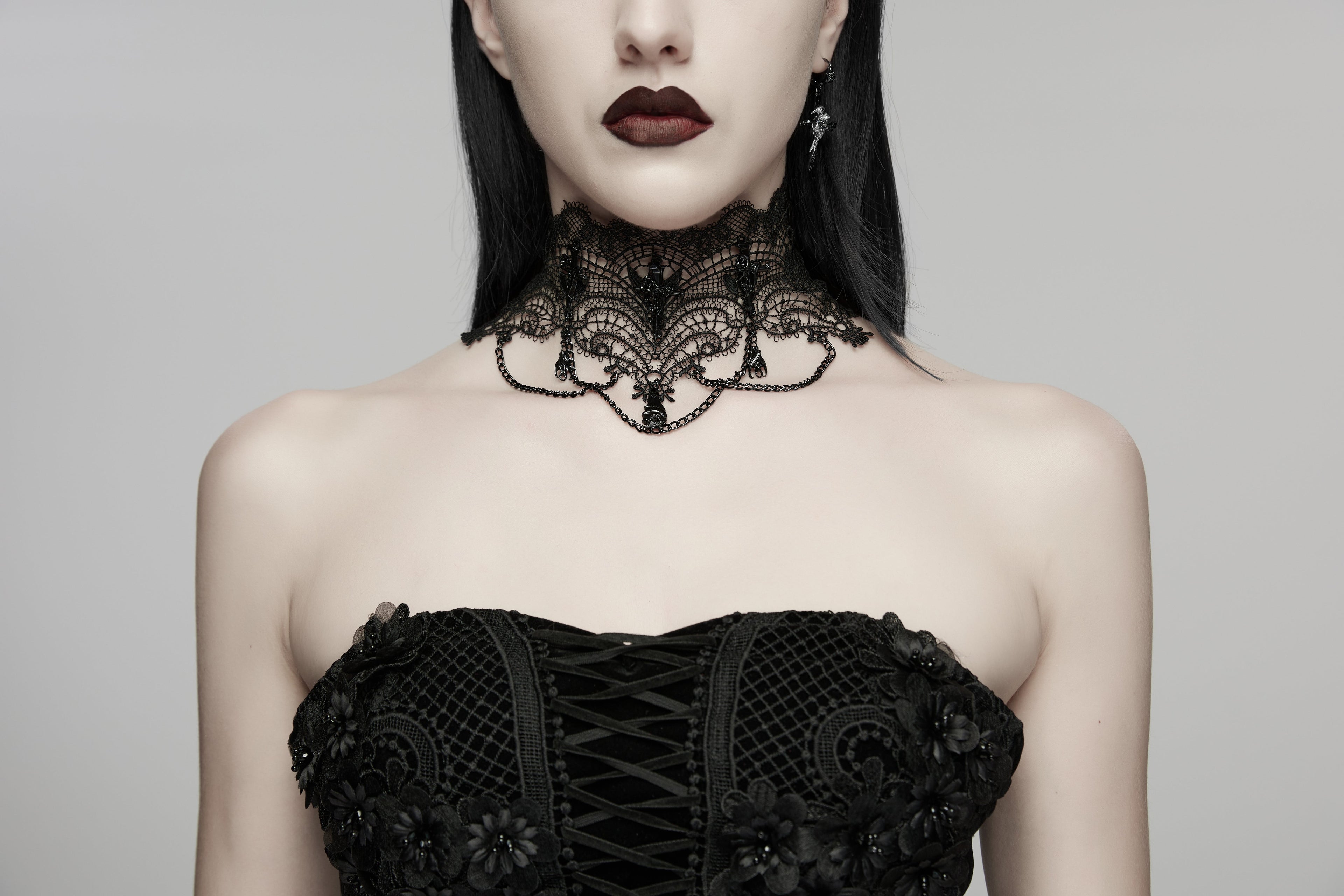 Punk Rave Goth Bat Necklace
