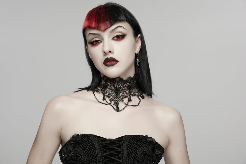 Punk Rave Goth Bat Necklace