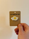 Fried Egg Pin Badge | 3D Printed Food Pin | Quirky Breakfast Gift