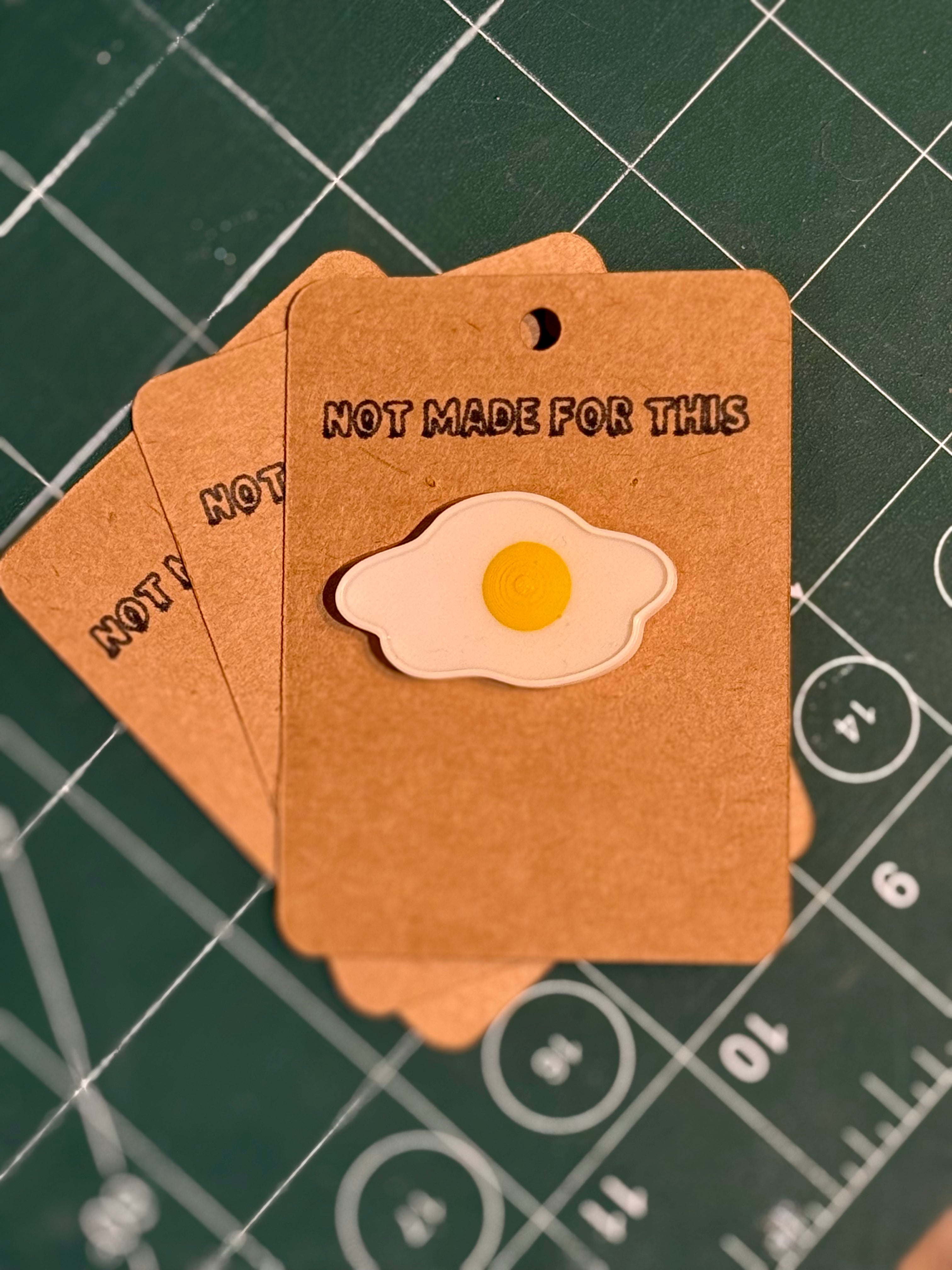 Fried Egg Pin Badge | 3D Printed Food Pin | Quirky Breakfast Gift