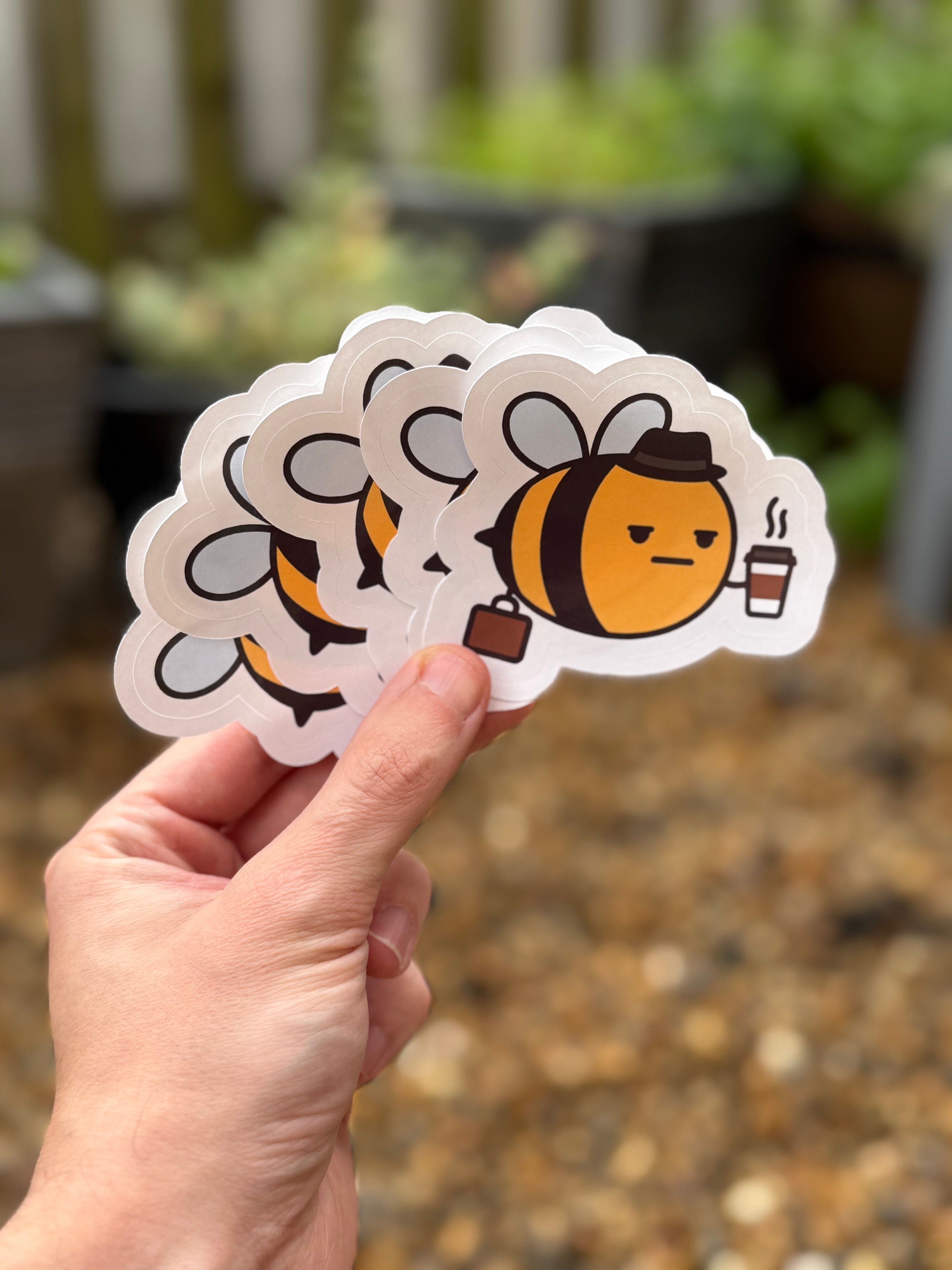 Worker Bee Sticker | Funny Grumpy Bee Vinyl Laptop Sticker