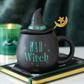 Witch Cauldron Mug Lid Spoon Gothic Witchy Cup
