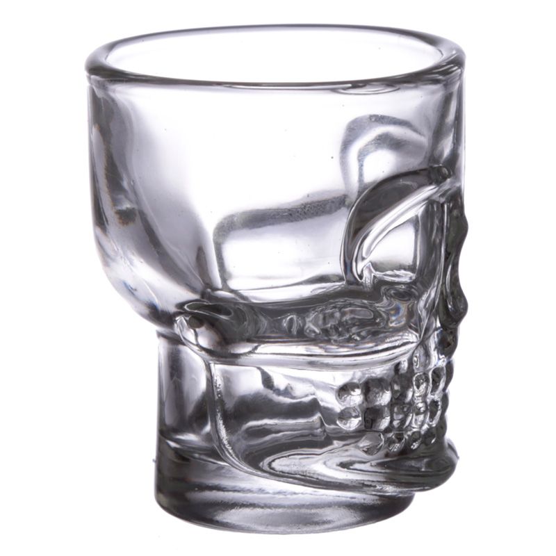Gothic Gifts Set of 2 Skulls & Roses Skull Shot Glasses