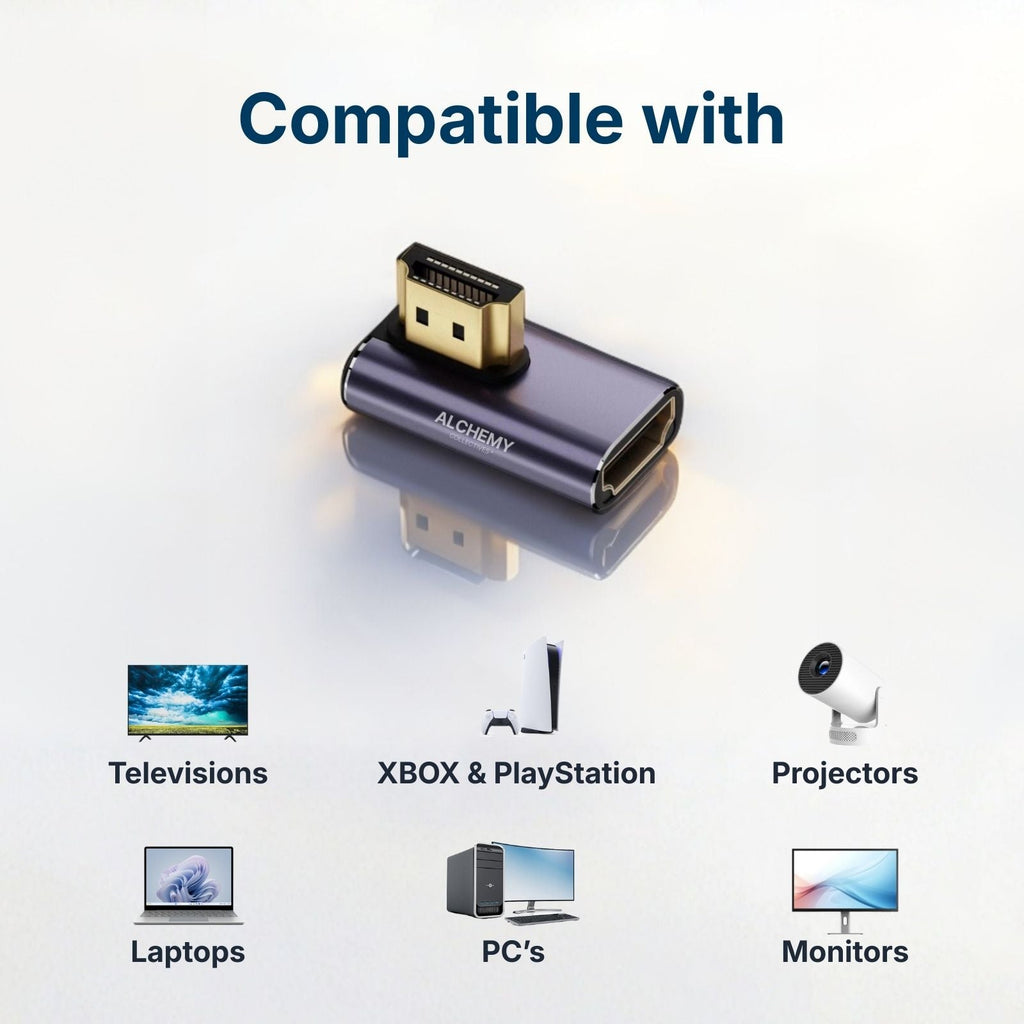 Right Angle HDMI-Compatible 2.1 Adapter