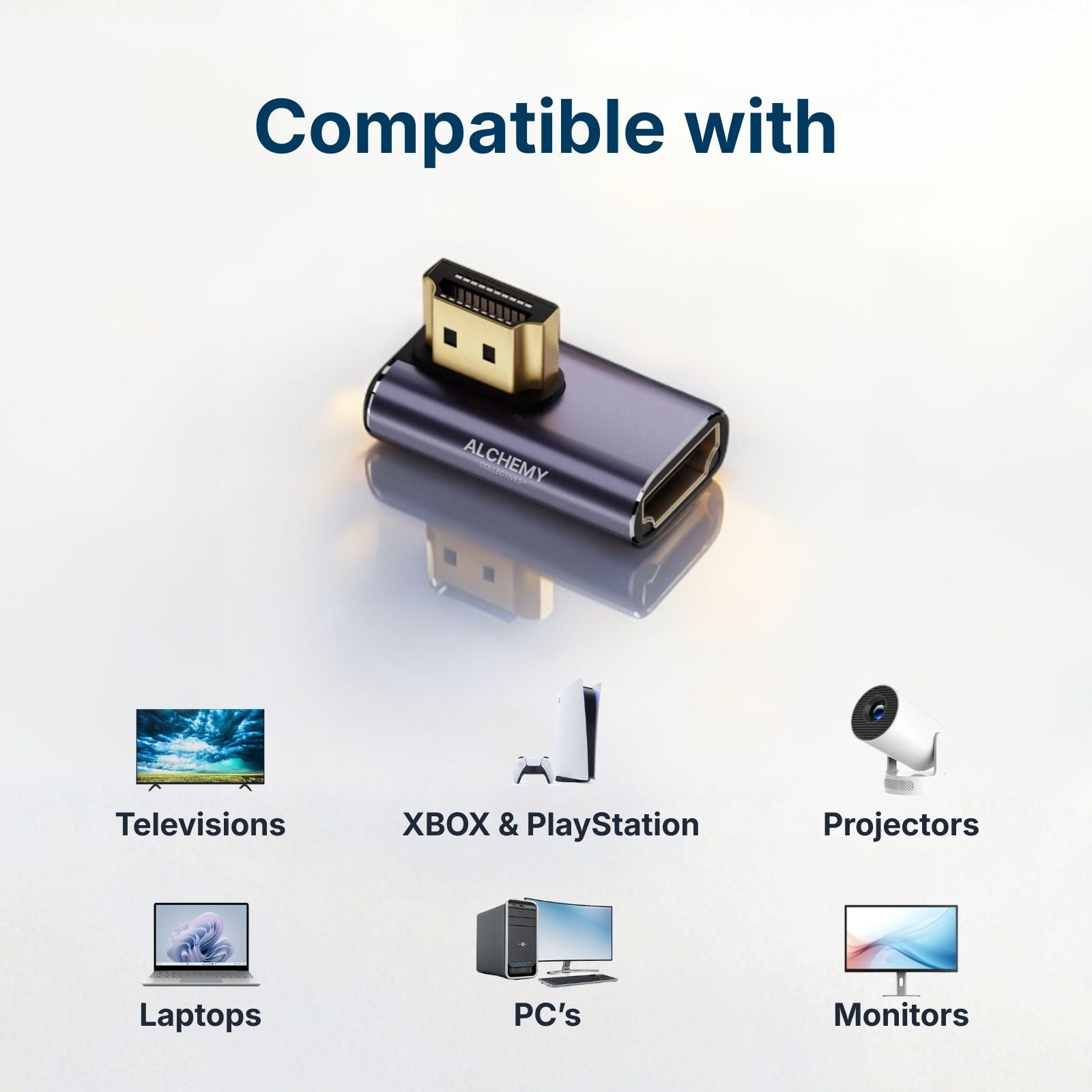 Right Angle HDMI-Compatible 2.1 Adapter