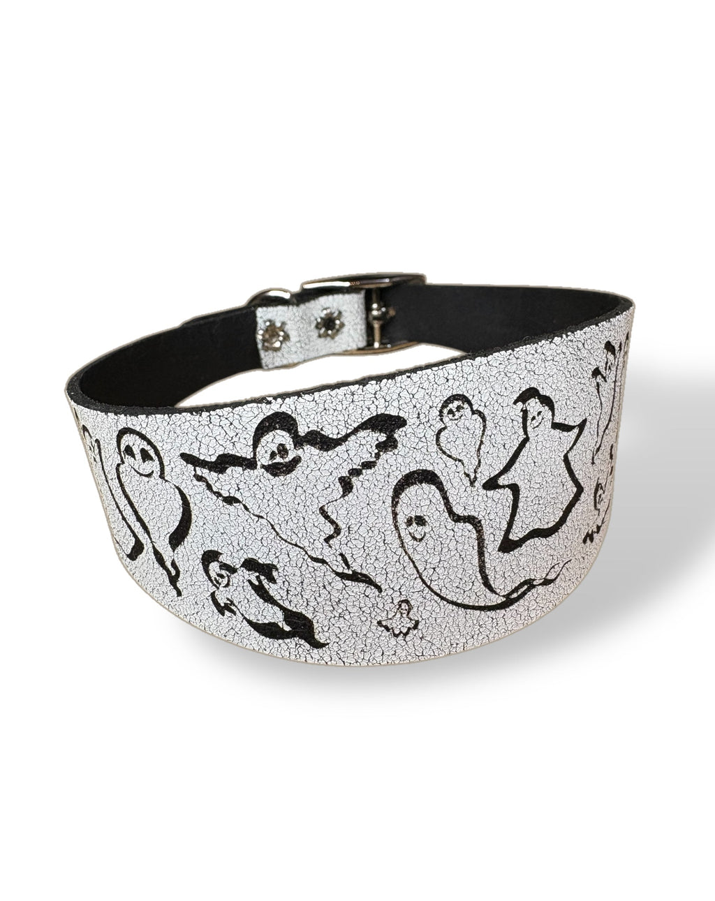 Leather Collar - HALLOWEEN - Ghosties