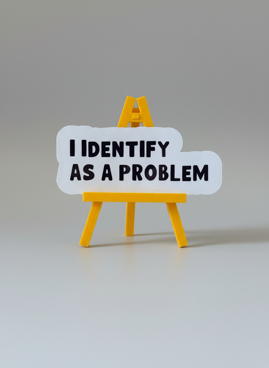 I Identify as a Problem Sticker | Funny Meme Vinyl Sticker
