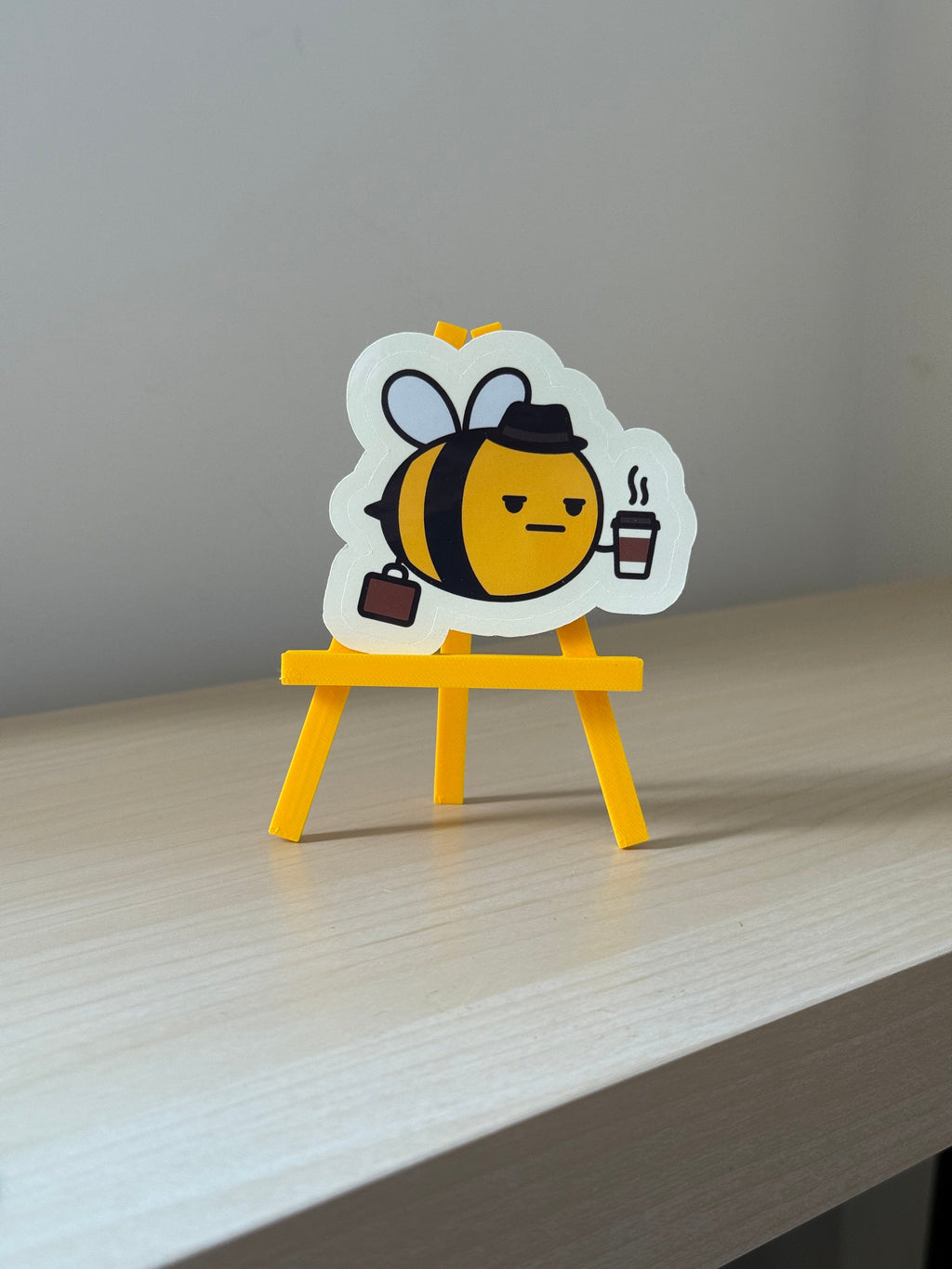 Worker Bee Sticker | Funny Grumpy Bee Vinyl Laptop Sticker
