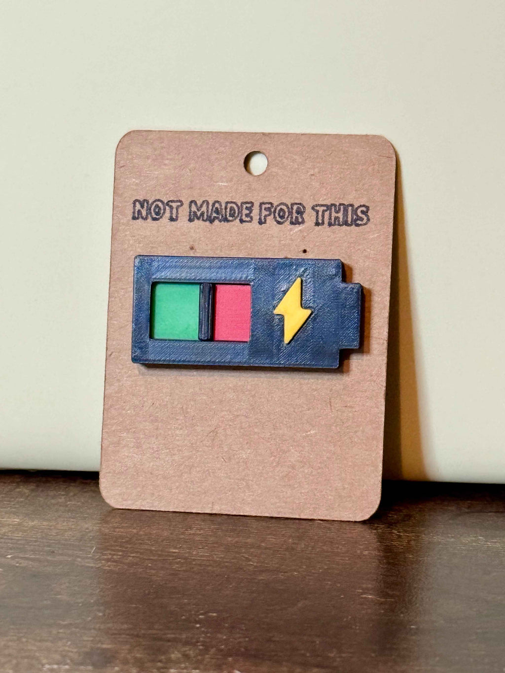Social Battery Sliding Pin Badge | Neurodivergent Introvert Gift