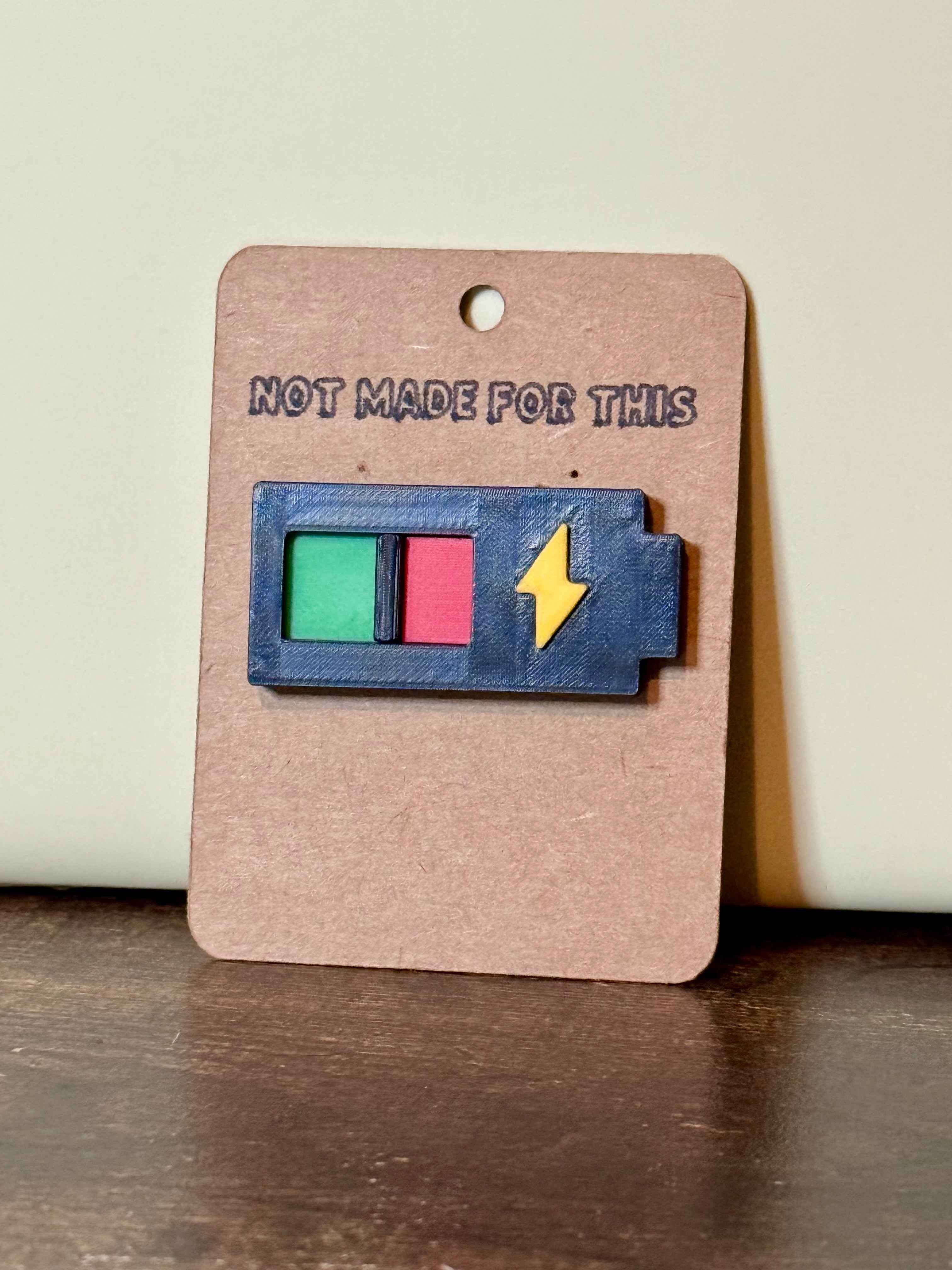 Social Battery Sliding Pin Badge | Neurodivergent Introvert Gift