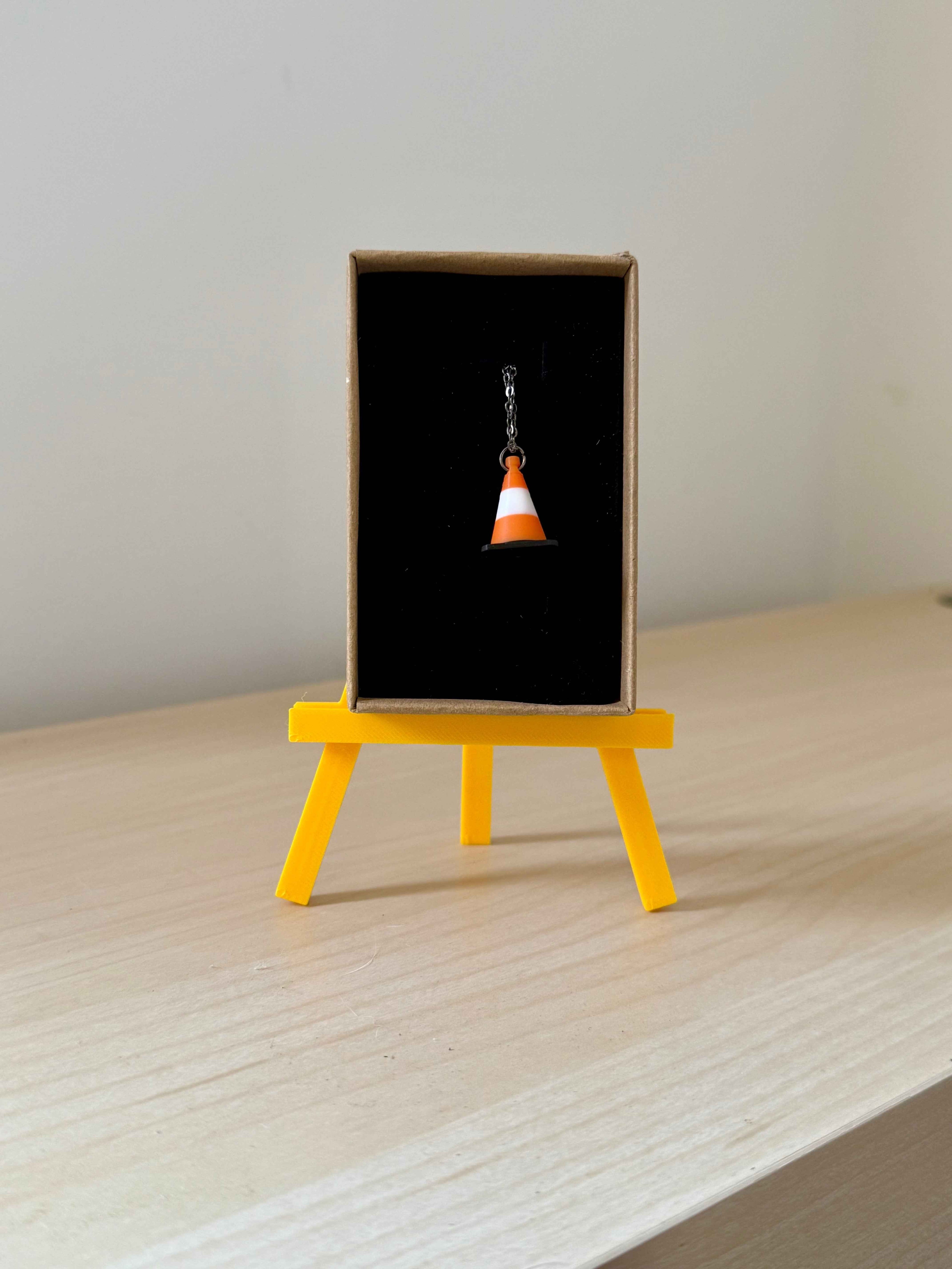 Traffic Cone Necklace | 3D Printed Quirky Pendant | Novelty Gift