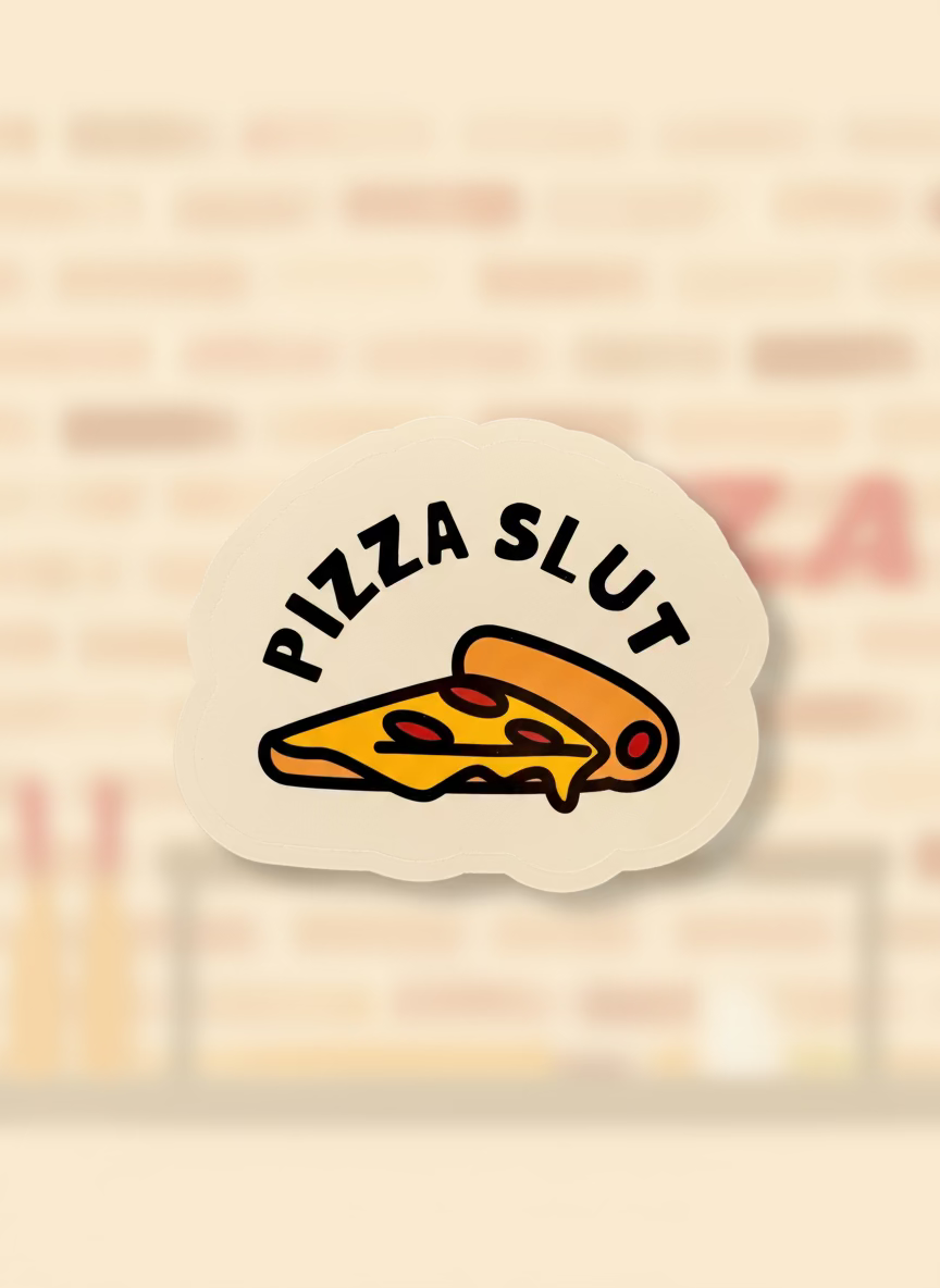Pizza Slut Sticker | Funny Food Vinyl Laptop Sticker
