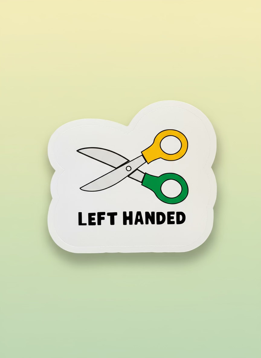 Left Handed Scissors Sticker | Funny Lefty Vinyl Sticker | Gift