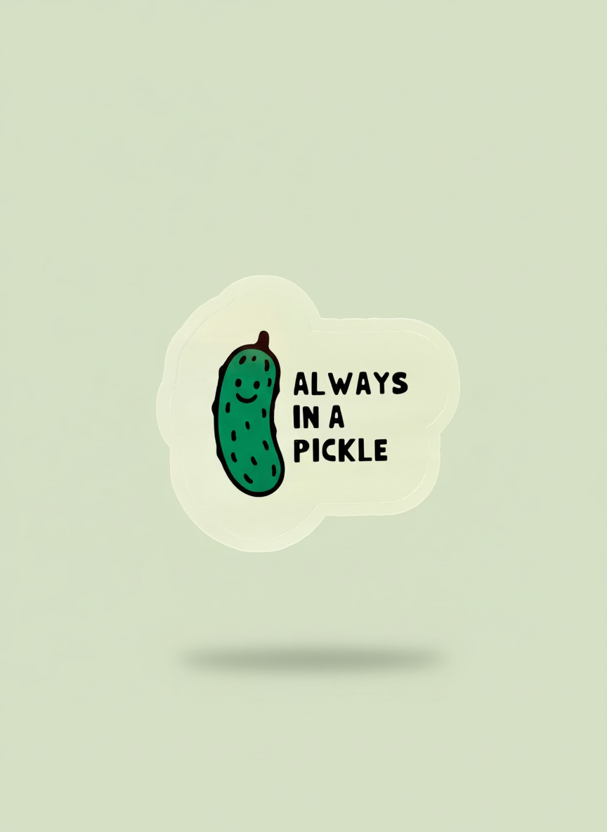 Always in a Pickle Sticker | Funny Vinyl Laptop Sticker