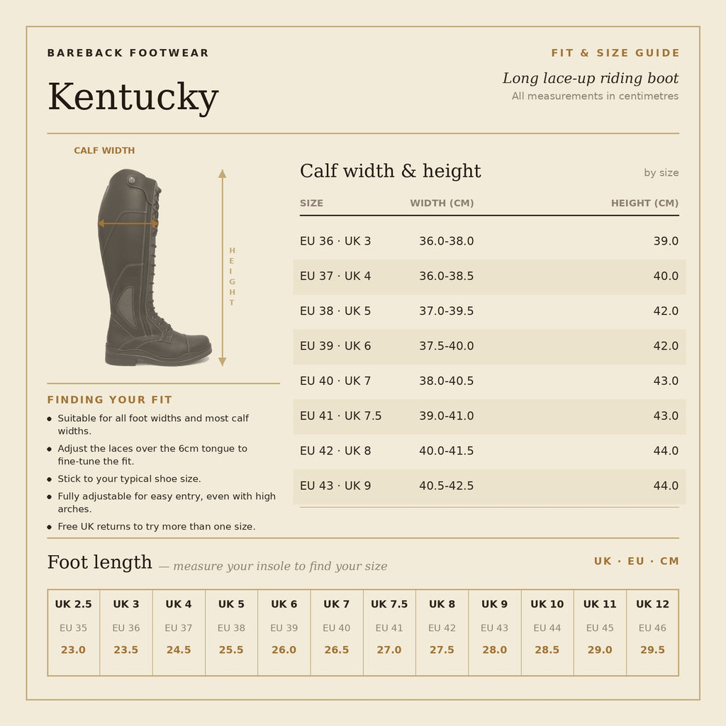 Kentucky Long Riding Boots - Black