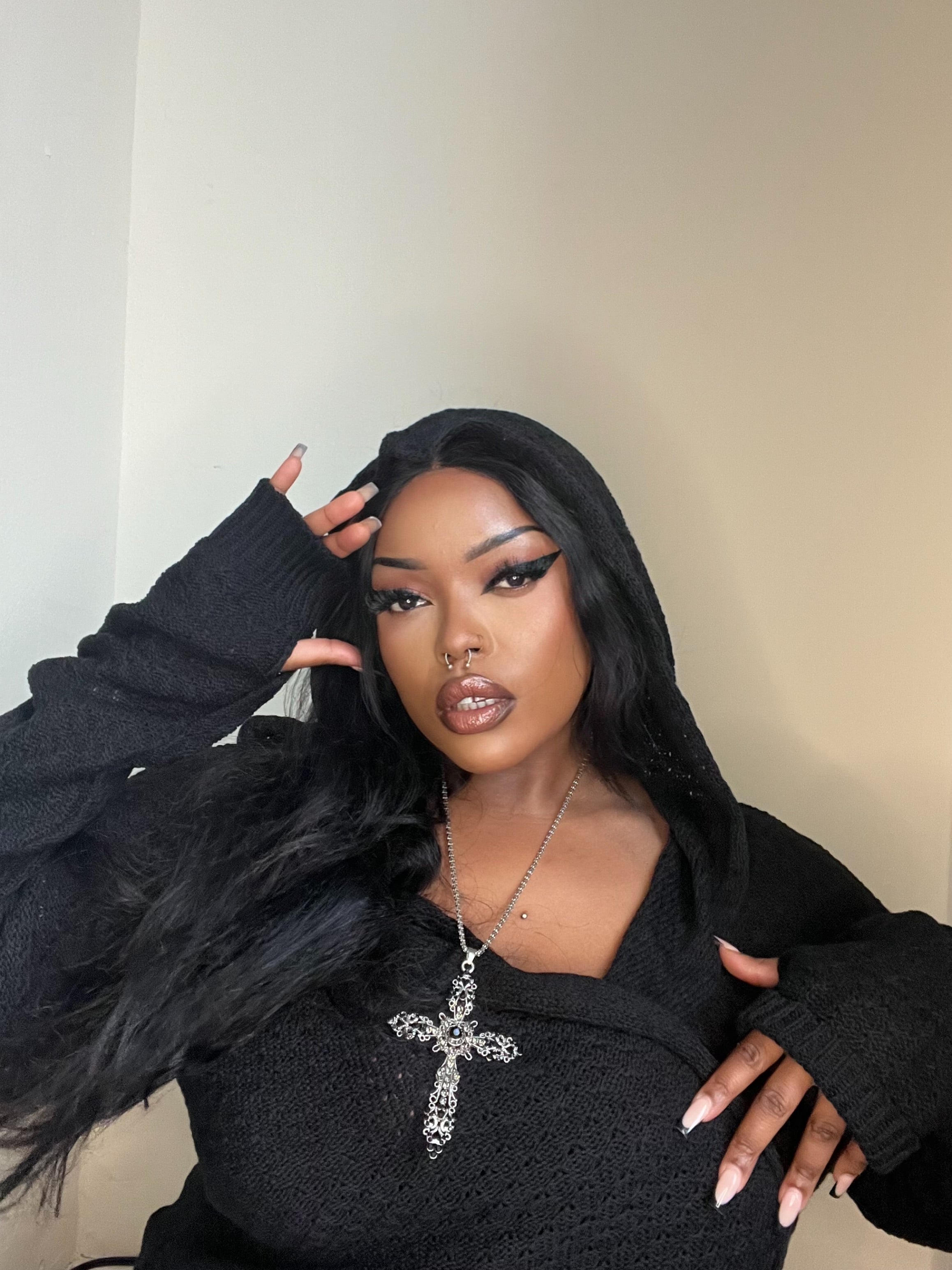Long Gothic Hooded Cardigan - Athena | Necessary Evil UK Made
