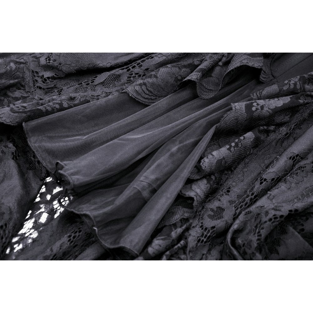 Dark In Love Lilinoe Goth Dress - Off Shoulder Lace-Up Back
