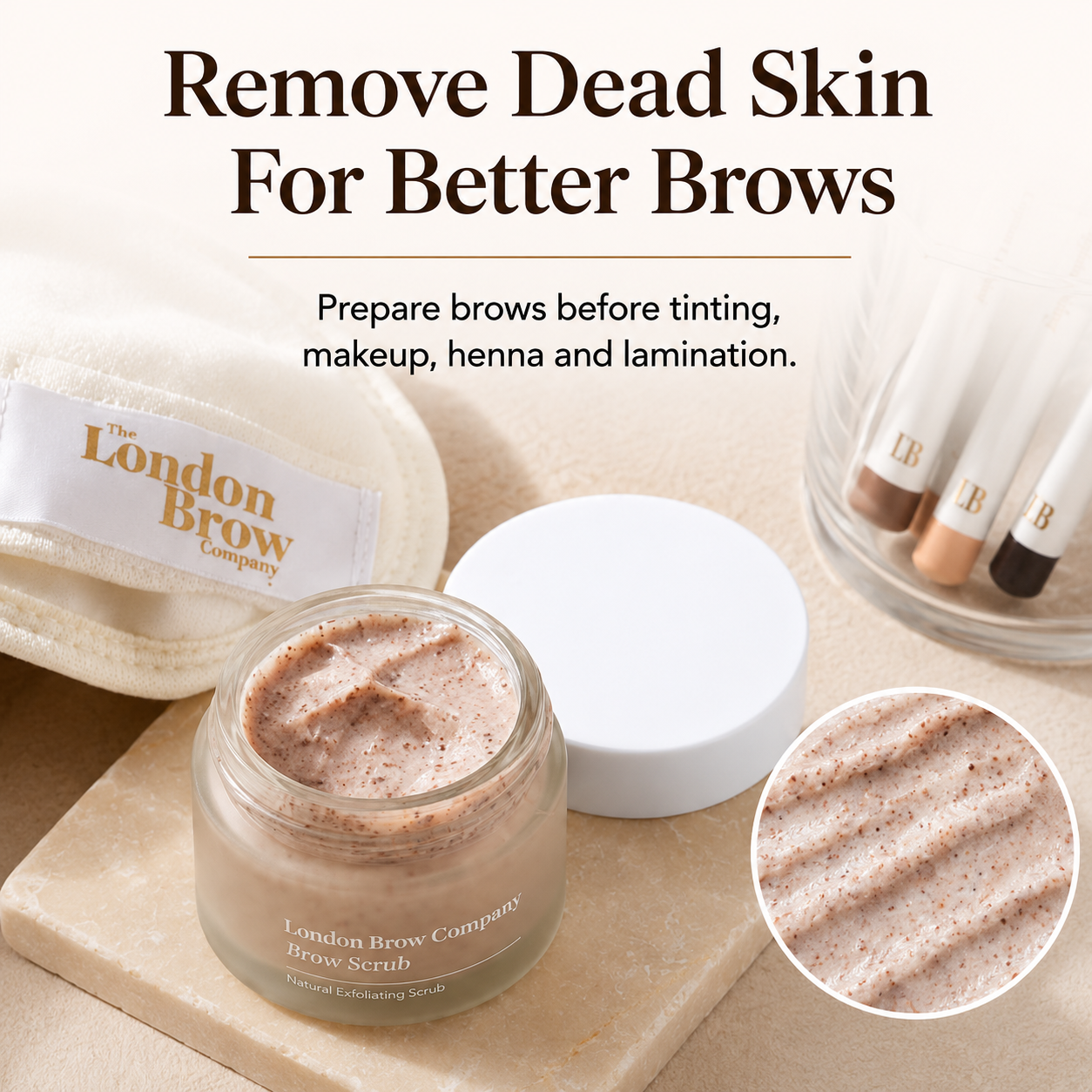 Exfoliating Brow Scrub – Natural Pre-Treatment for Henna & Tint
