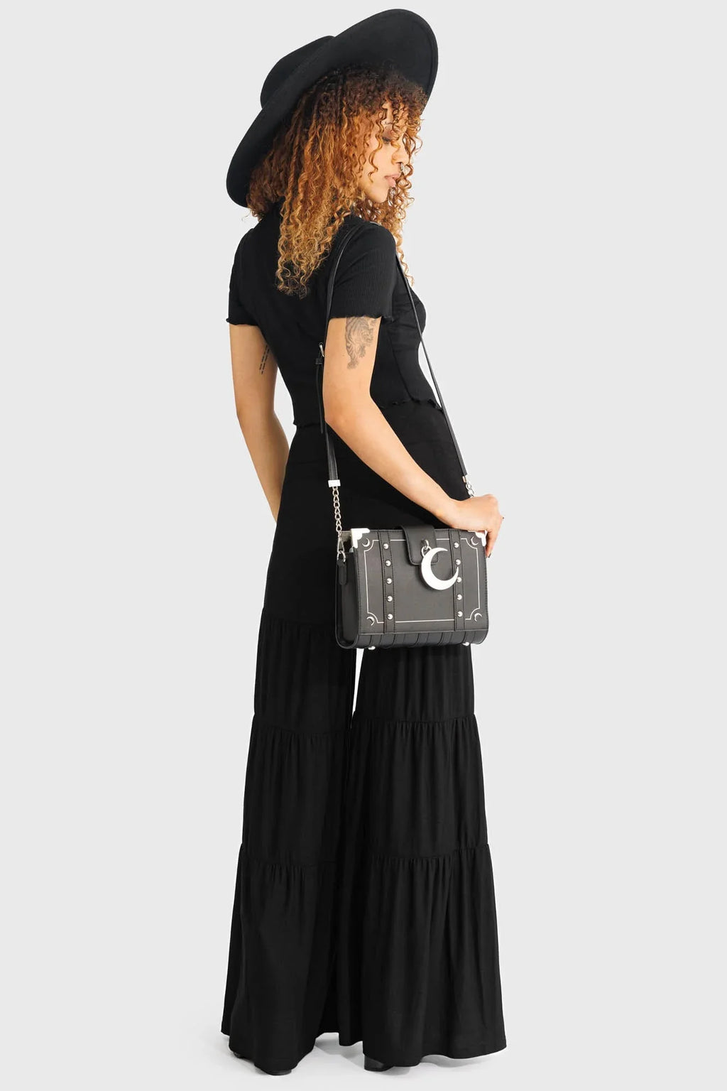 Killstar Maleficum Tiered Wide-Leg Trousers - Size 8 left only