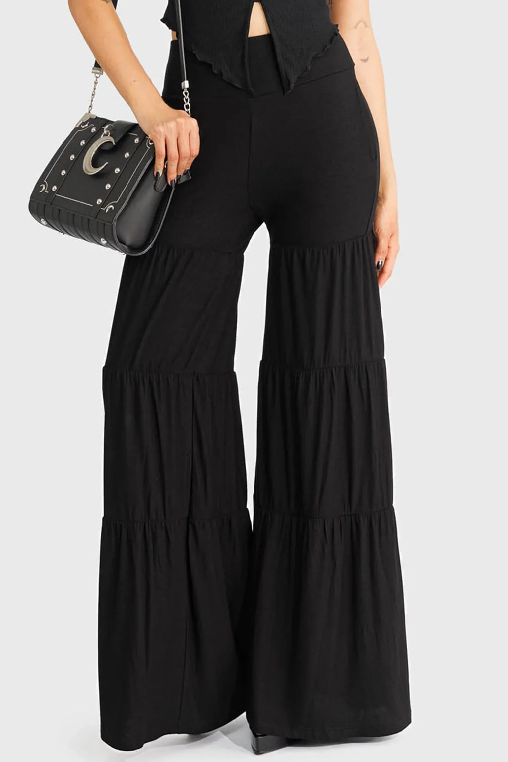 Killstar Maleficum Tiered Wide-Leg Trousers - Size 8 left only