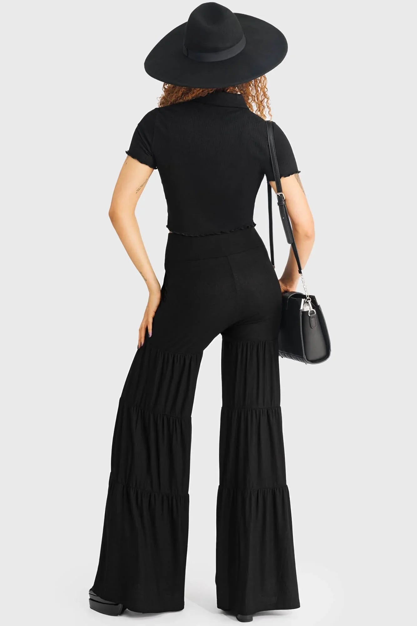Killstar Maleficum Tiered Wide-Leg Trousers - Size 8 left only