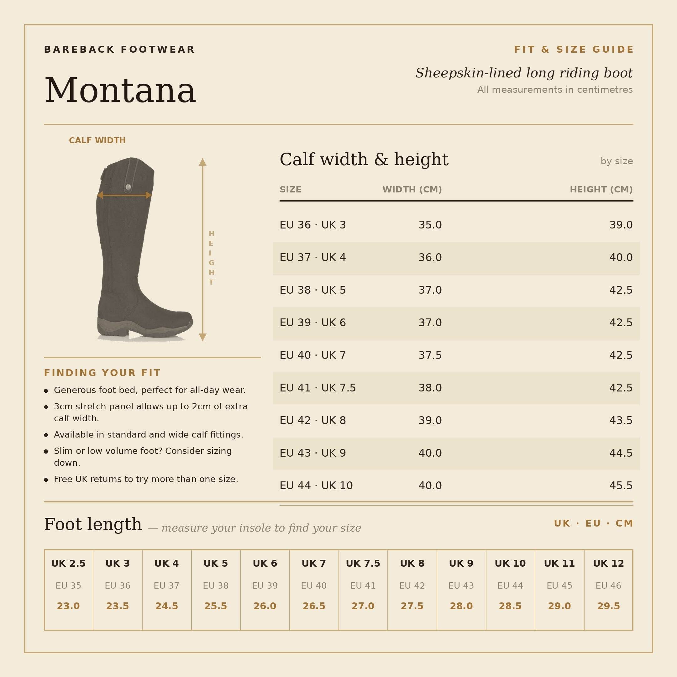 Montana Riding Boots - Brown - Standard Calf and Wide Calf