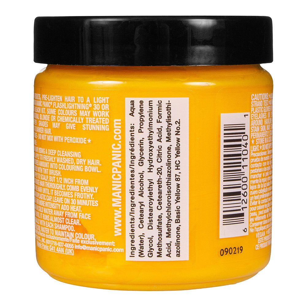 Manic Panic Sunshine Semi-Permanent Hair Dye - Bright Warm Yellow Vegan