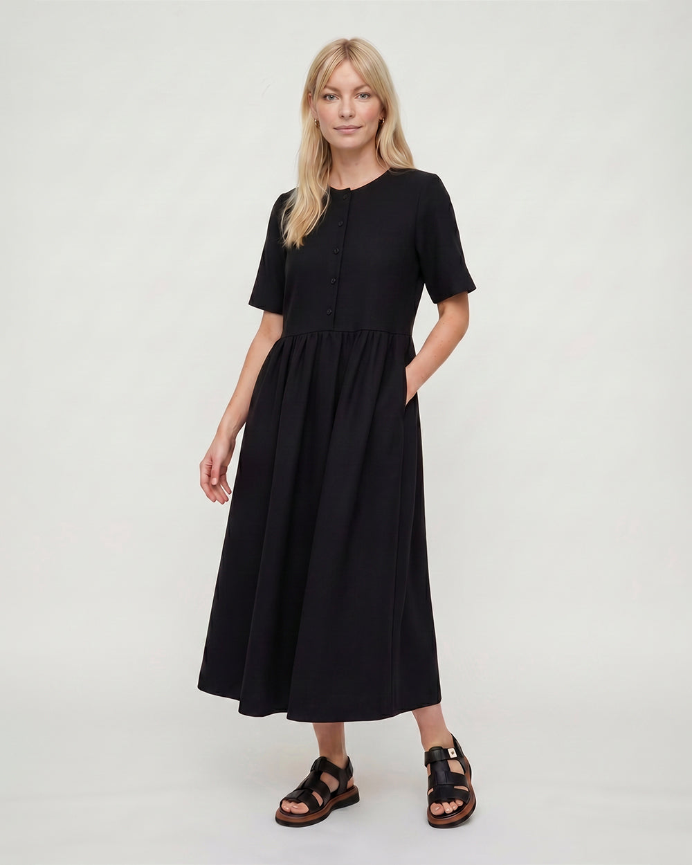 Matilda Black Midi Dress