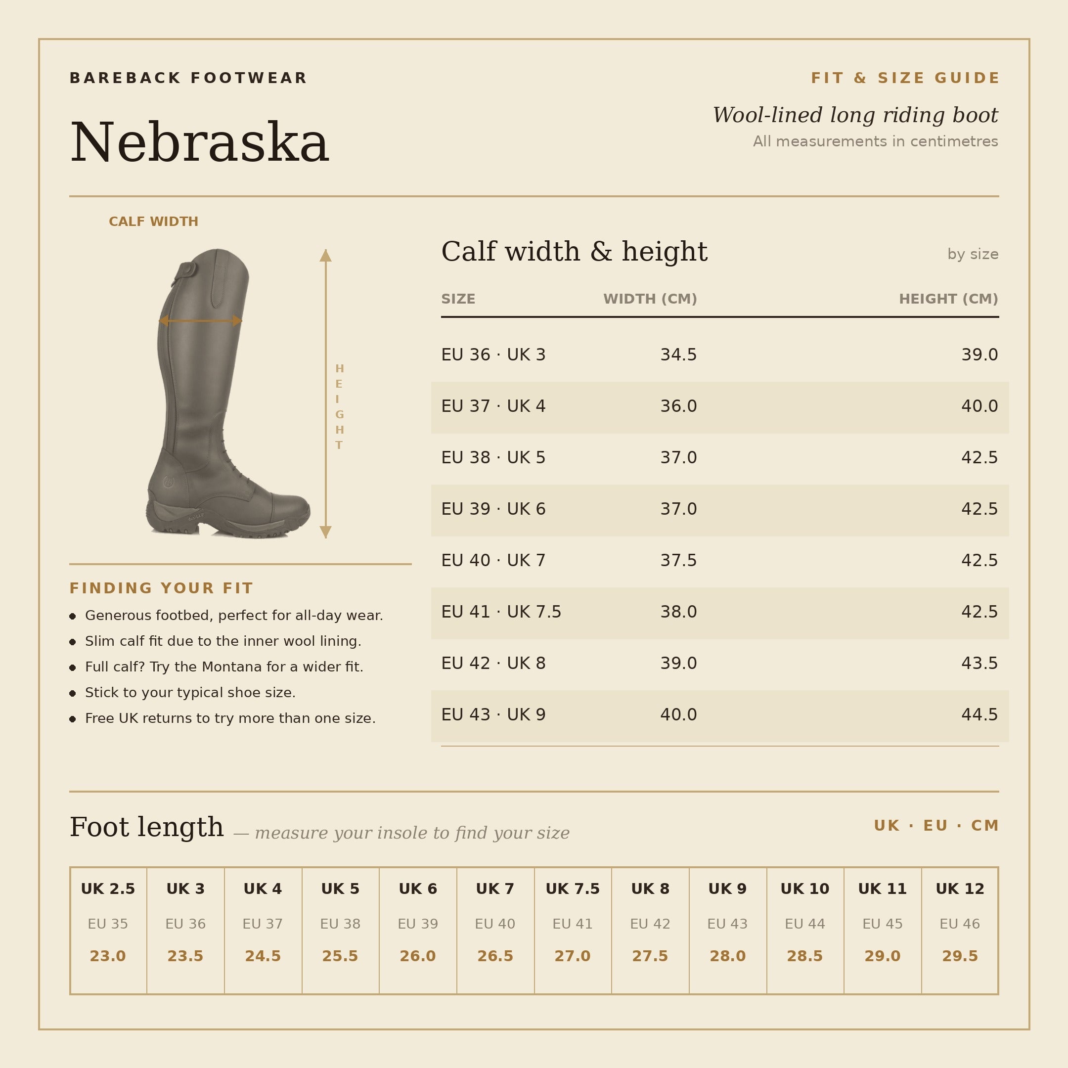 Nebraska Wool-lined Long Riding Boots - Brown