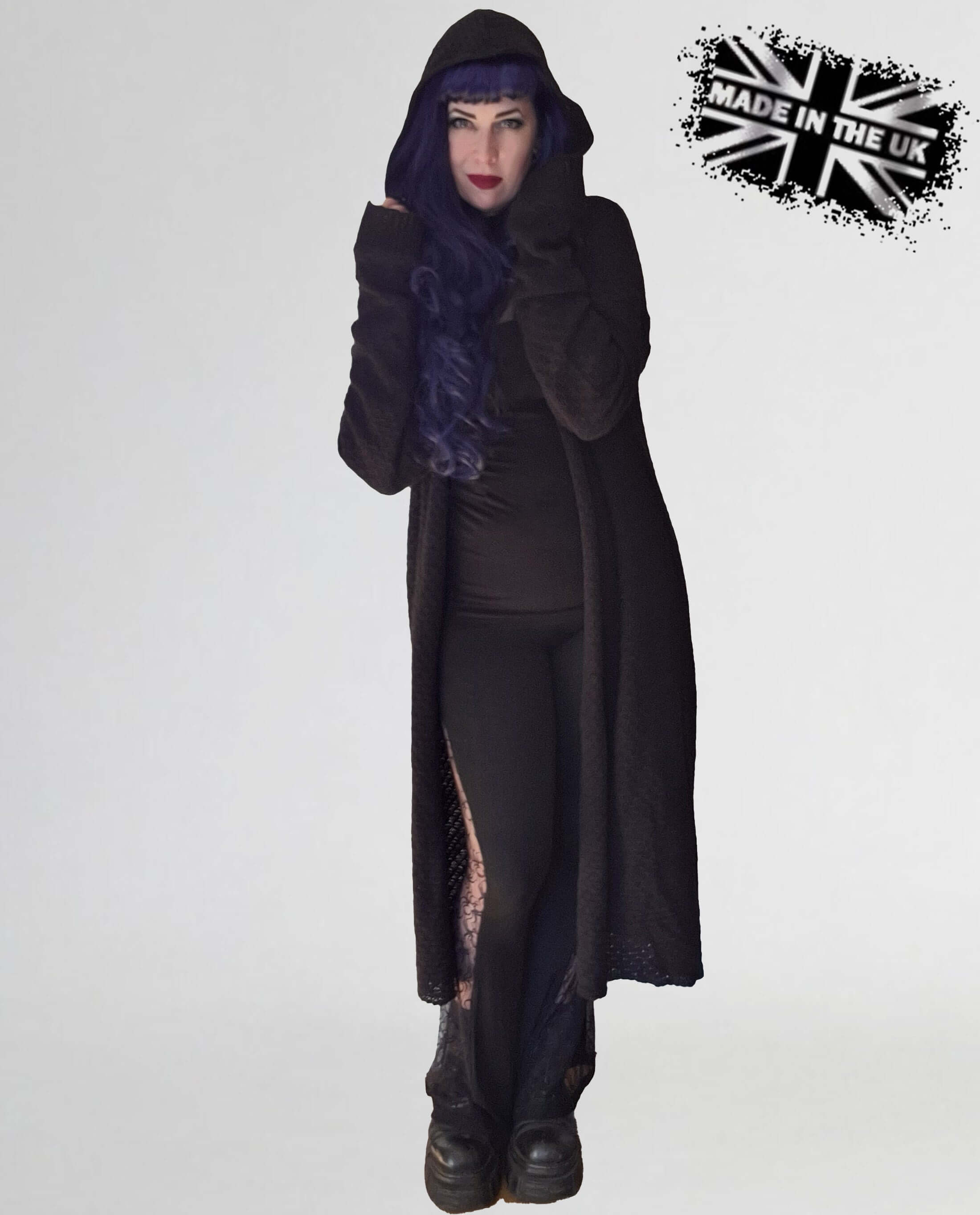 Long Gothic Hooded Cardigan - Athena | Necessary Evil UK Made